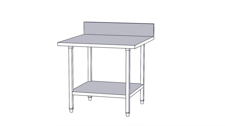 Brayco Premium Splashback Bench assembly animation: assembled bench with splashback and undershelf